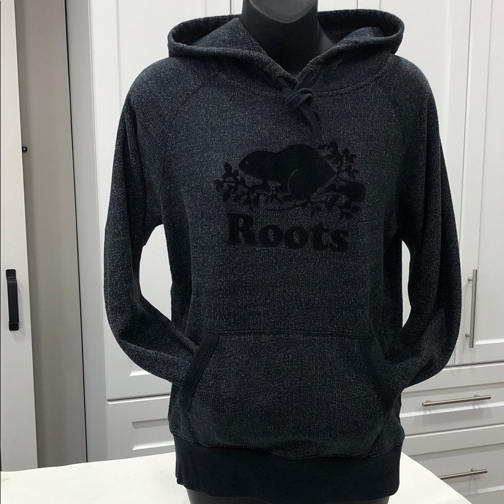 🦫 Roots Hoodie - Men’s Small - Black Pepper - Black Logo 🦫